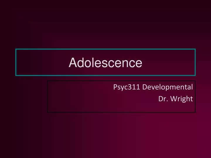 PPT Adolescence PowerPoint Presentation Free Download ID 485124