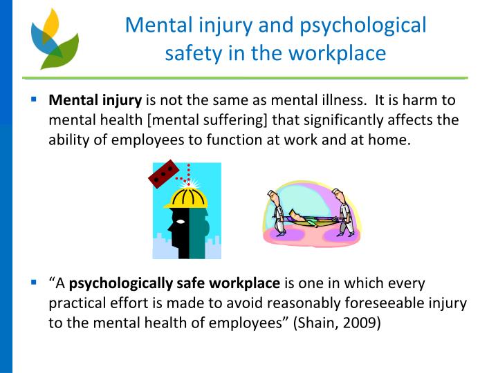 Ppt Workplace Mental Health And Psychological Safety