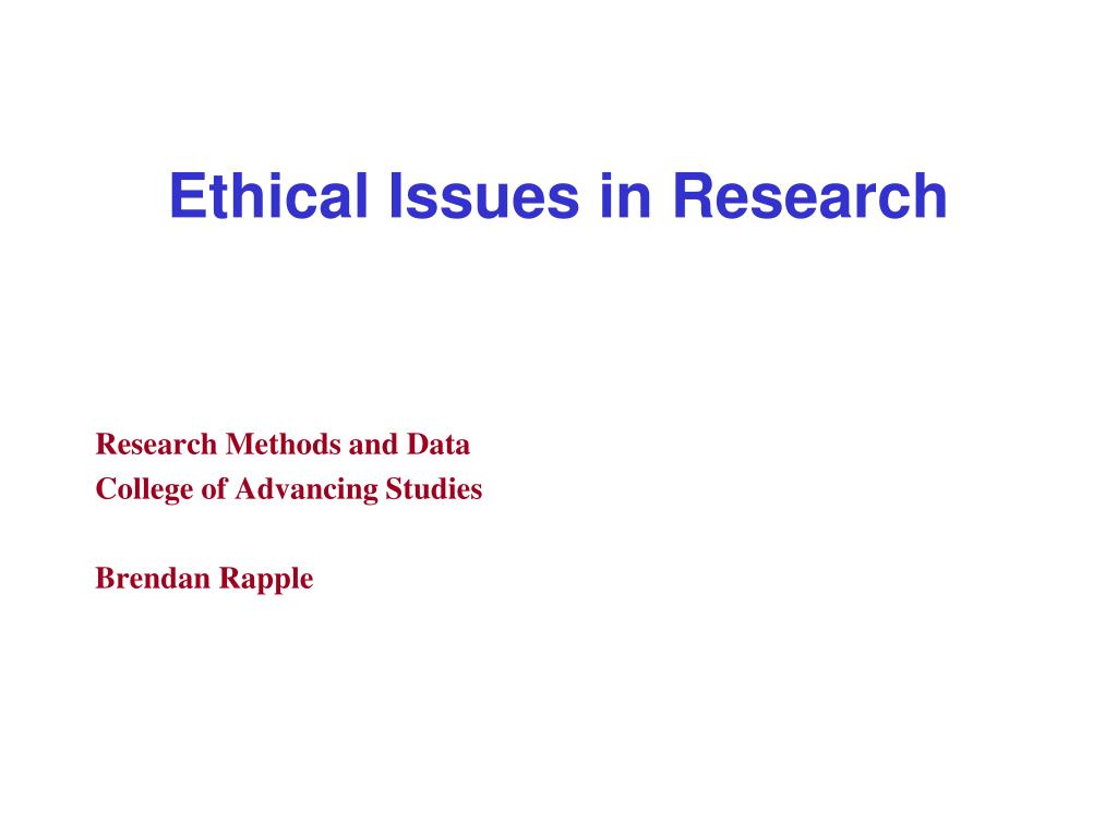 research ethical problems