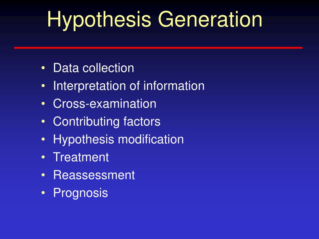 generation of hypothesis