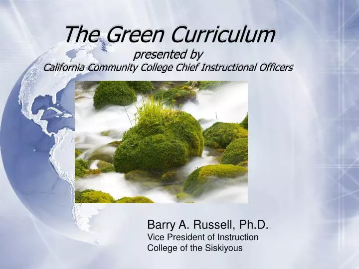 the green curriculum presented by california community college chief instructional officers n.