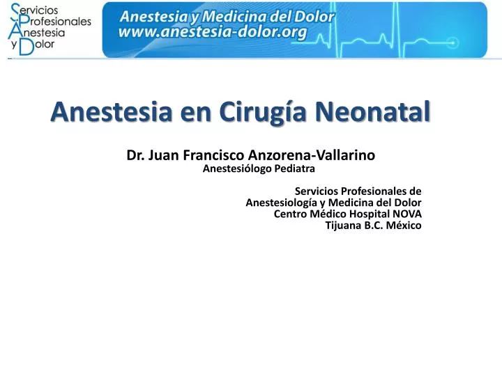anestesia en cirug a neonatal n.