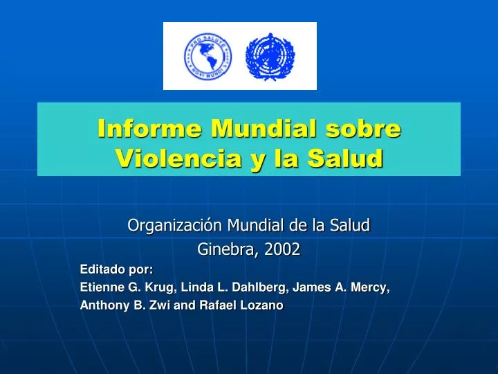 informe mundial sobre violencia y la salud n.