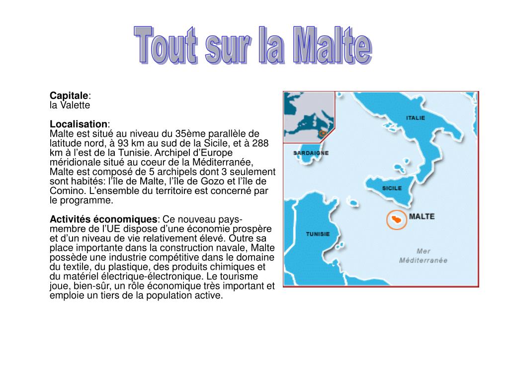 Quelle Langue Est Parlee A Malte PPT - Langue officielle : Maltais et anglais Capitale : La Valette Plus