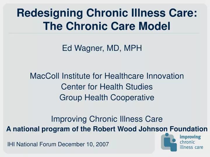 Ppt Redesigning Chronic Illness Care The Chronic Care Model Powerpoint Presentation Id 487022
