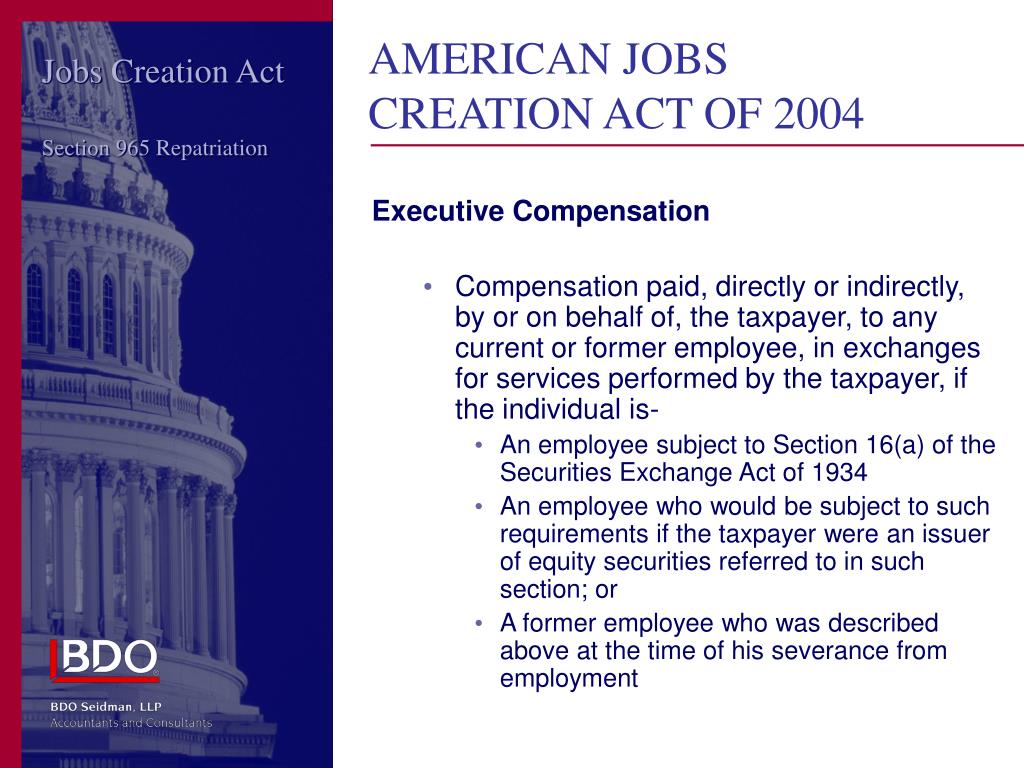 American jobs creation act of 2004 film