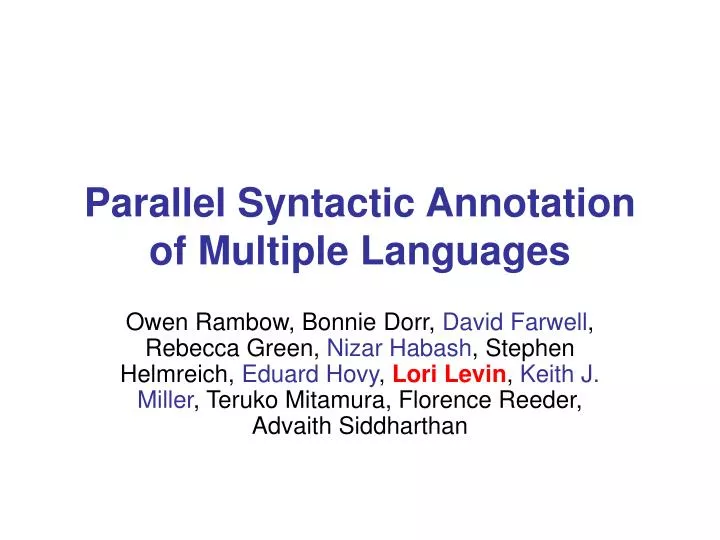 syntactic parallelism syntactic parallelism