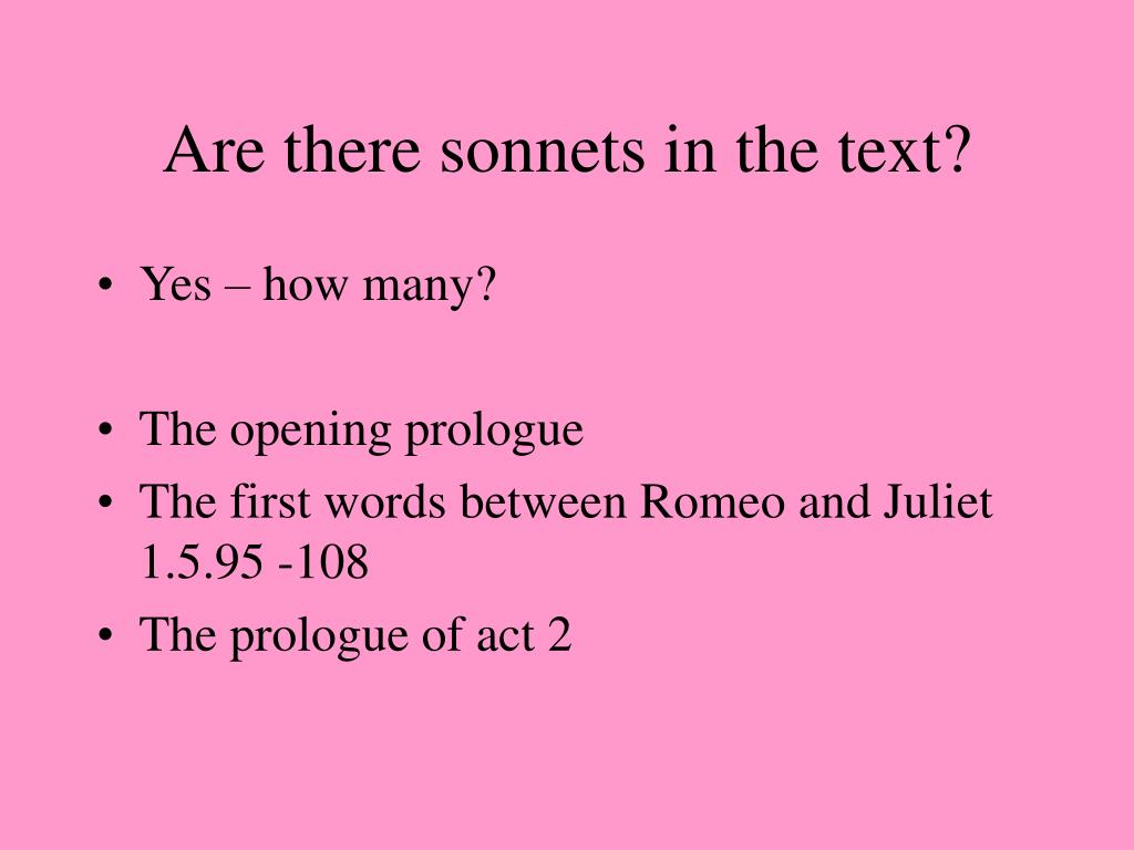 Romeo and juliet sonnet