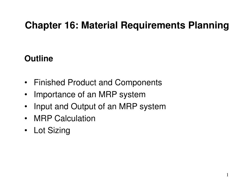 importance of material requirement planning