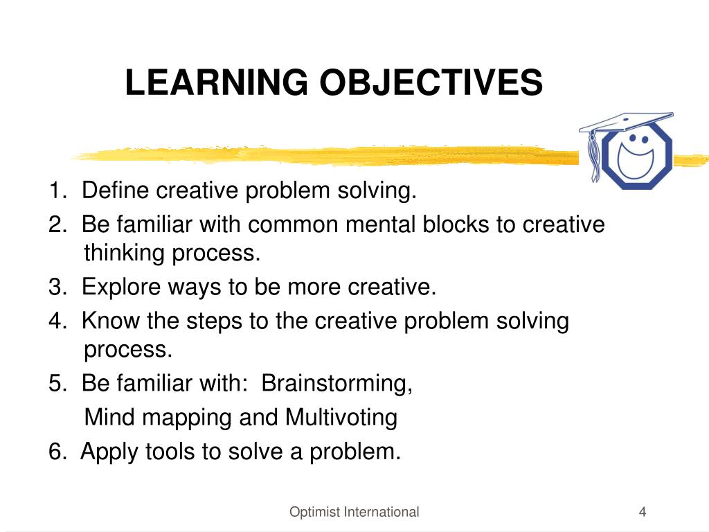 problem solving learning objectives examples