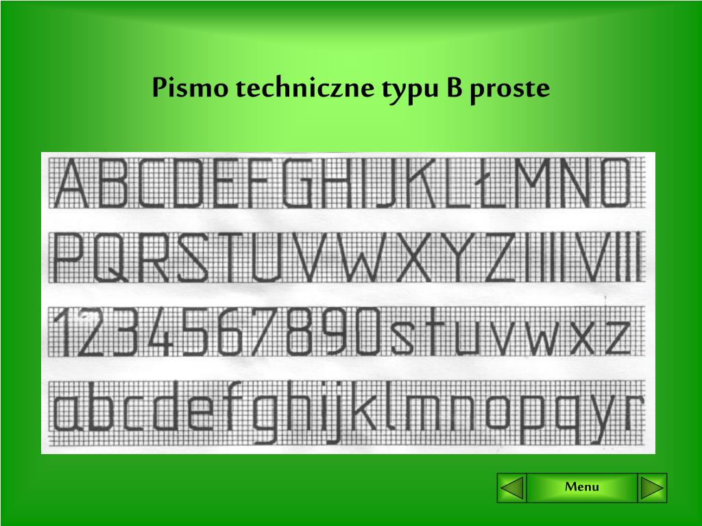 Pismo Techniczne Typu A Proste PPT - Pismo techniczne PowerPoint Presentation, free download - ID:489672