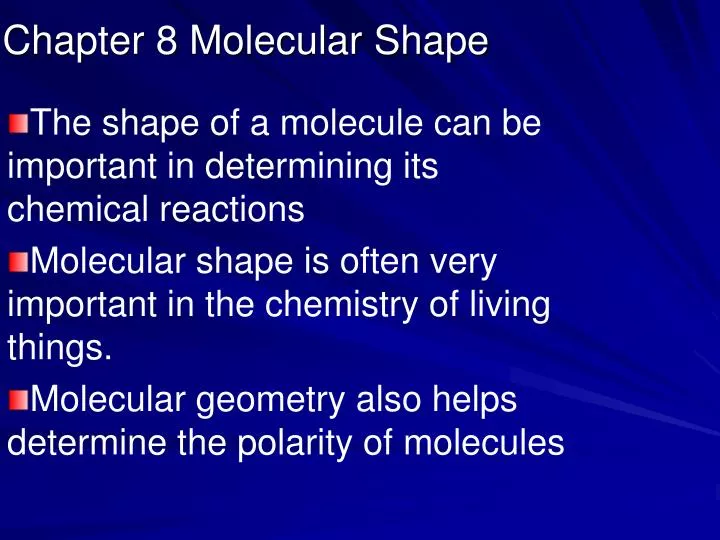 chapter 8 molecular shape n.
