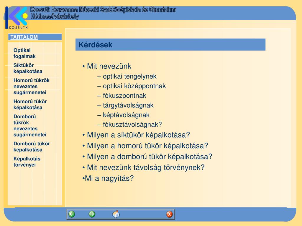 PPT - Tükrök képalkotása PowerPoint Presentation, free download - ID:490593