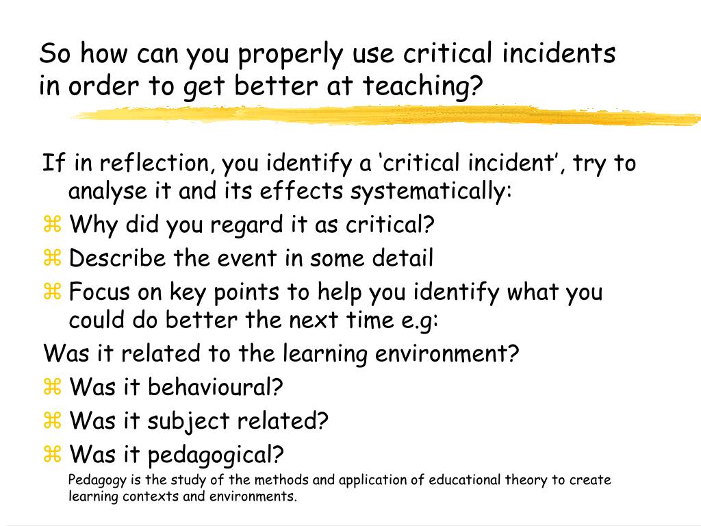 critical incident technique in education