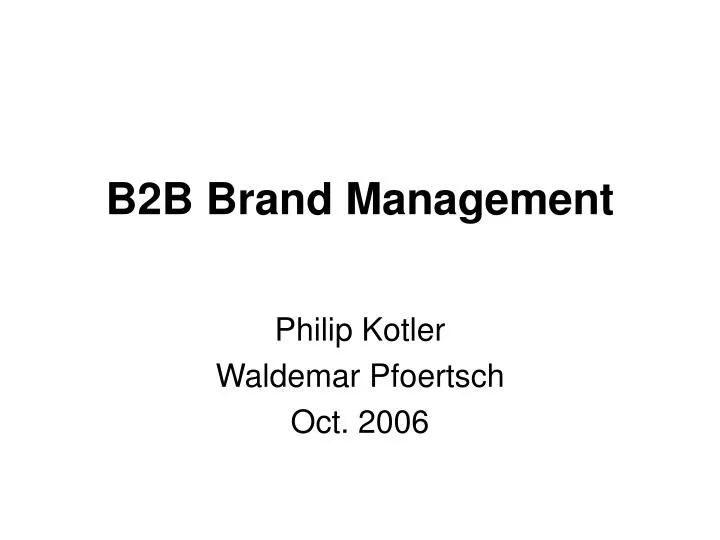 b2b brand management n.