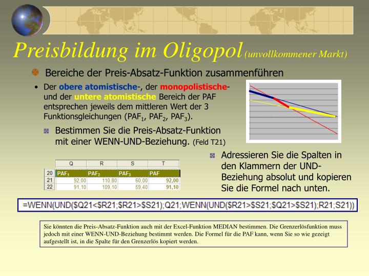 PPT - Preisbildung im Oligopol (unvollkommener Markt ...