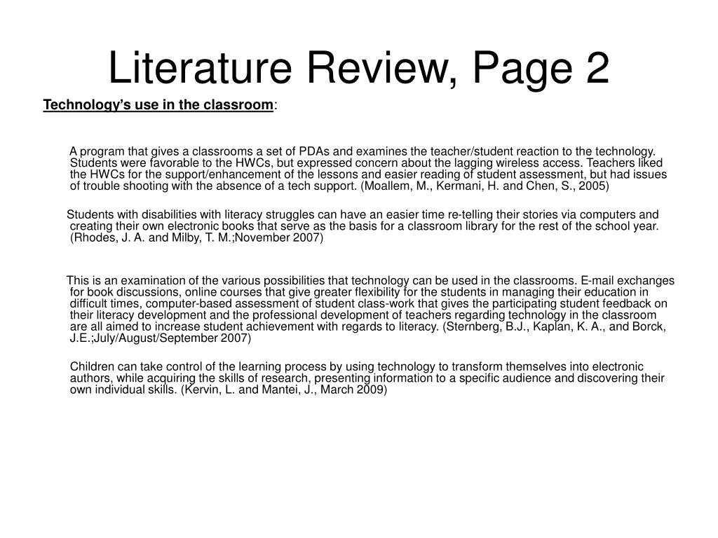 literature review for technology