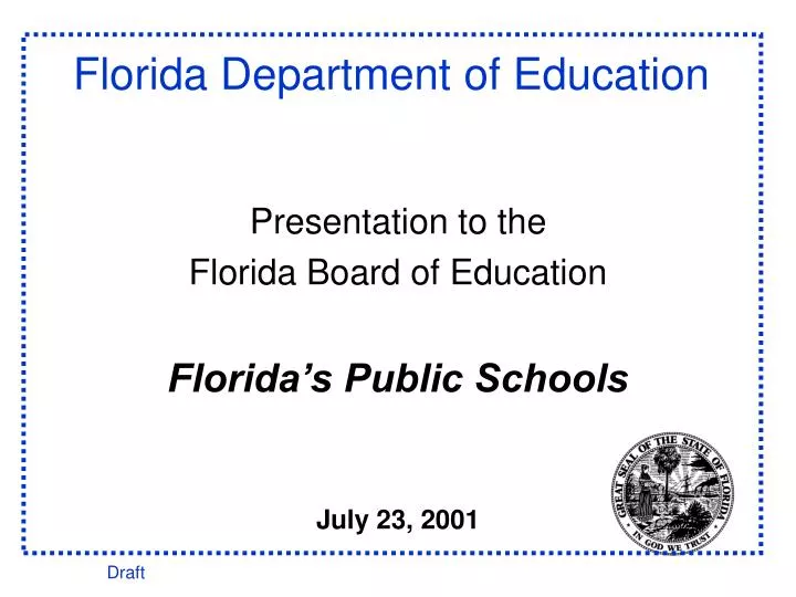 PPT Florida Department of Education PowerPoint Presentation, free