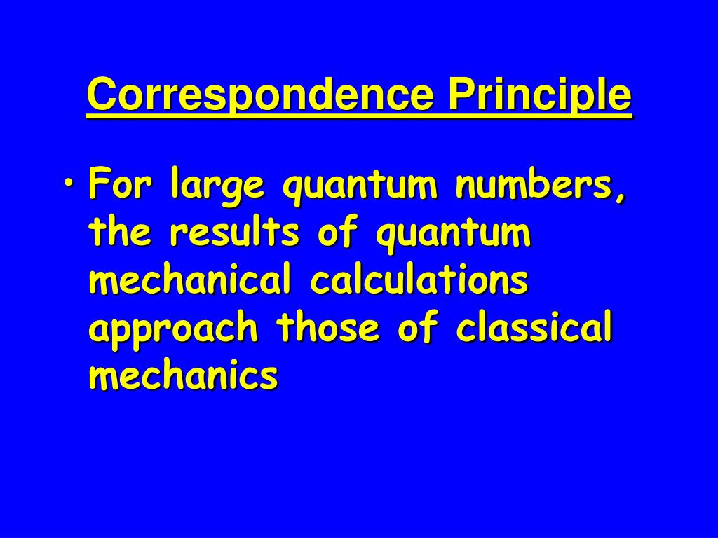 correspondence principle definition correspondence principle definition