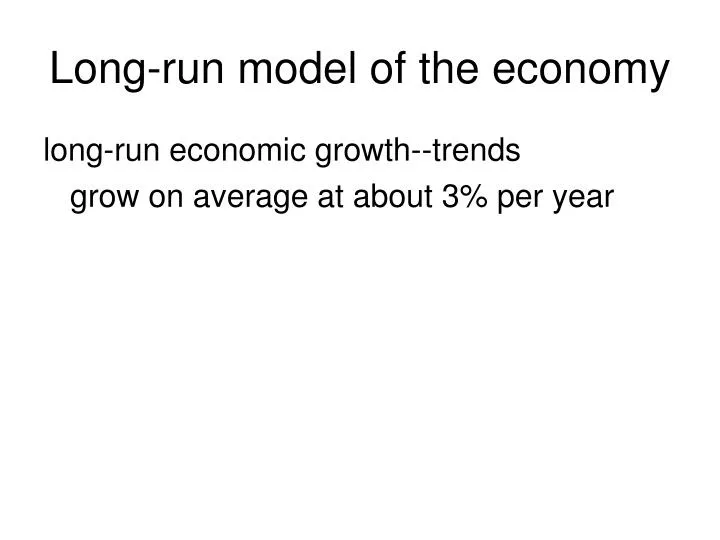 long run model of the economy n.