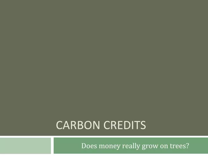 carbon credits value