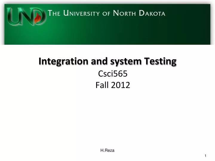 integration and system testing n.
