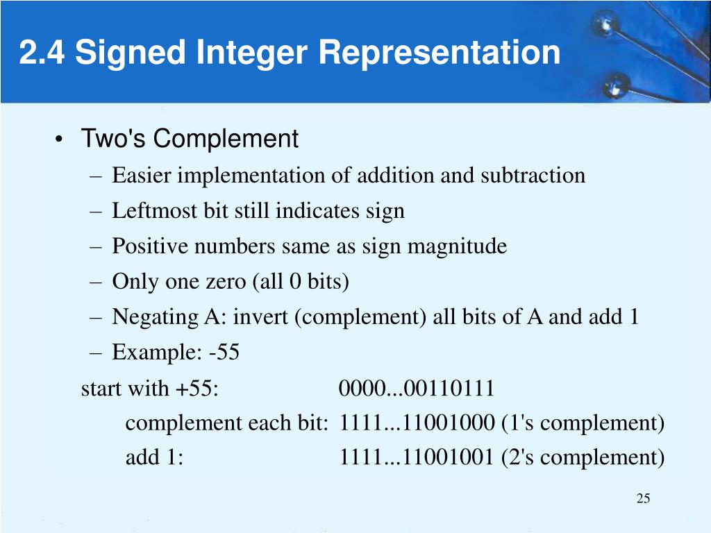 integer representation in computer architecture ppt