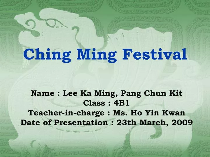 ching ming festival n.