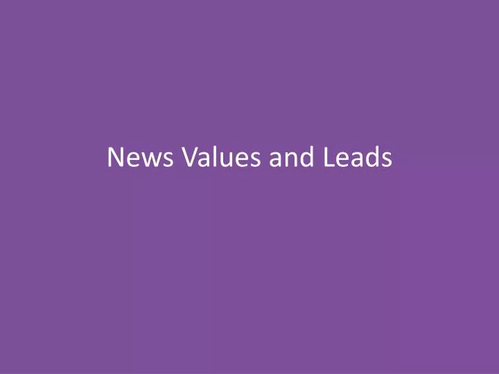 news values and leads n.