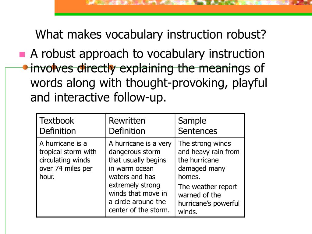 Ppt Vocabulary Instruction Powerpoint Presentation Free