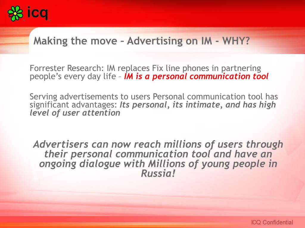 PPT - ICQ in Russia Innovative Online Advertising PowerPoint