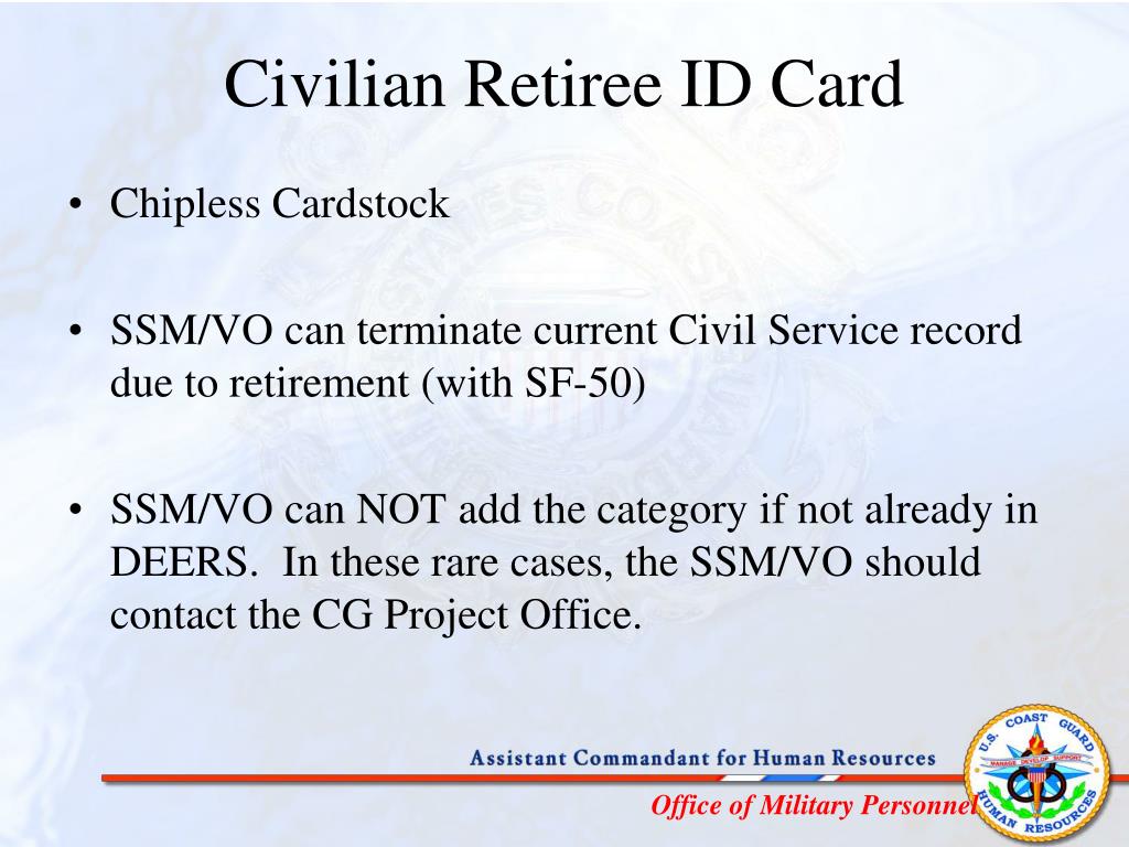 Civilian Retiree Id Card