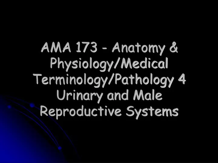 ama 173 anatomy physiology medical terminology pathology 4 urinary and male reproductive systems n.