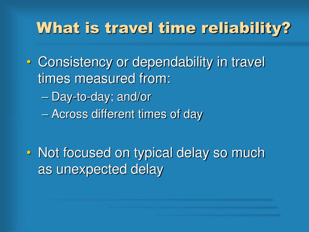 travel time reliability railway