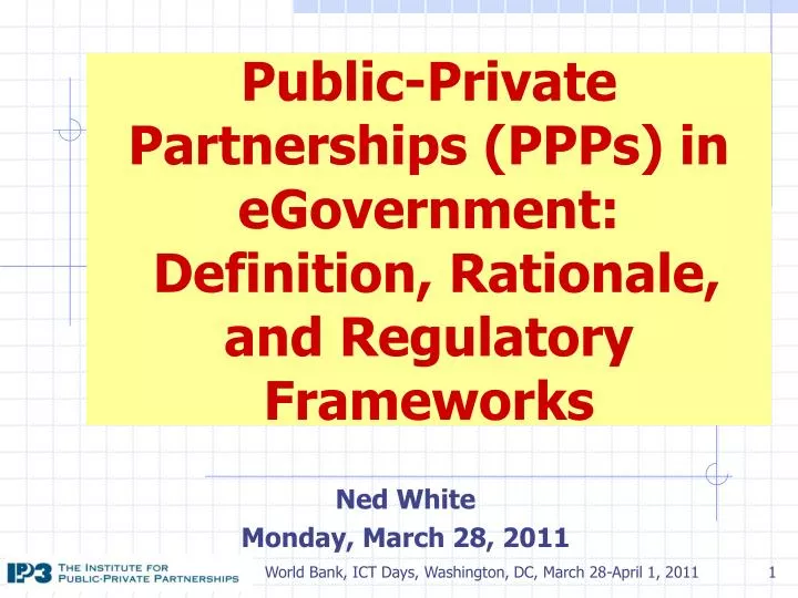 public private partnerships ppps in egovernment definition rationale and regulatory frameworks n.