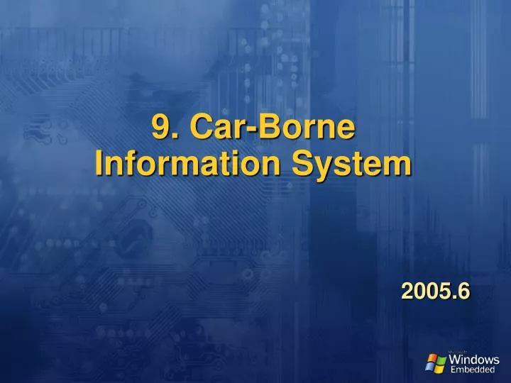 9 car borne information system n.