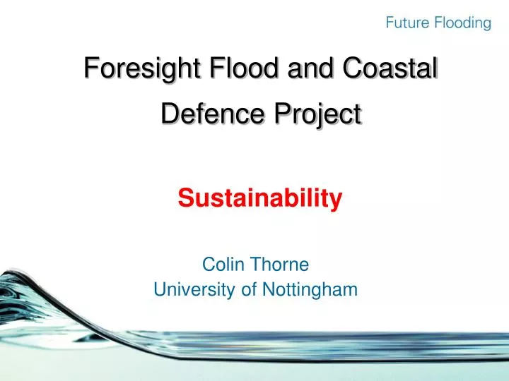 foresight flood and coastal defence project sustainability n.