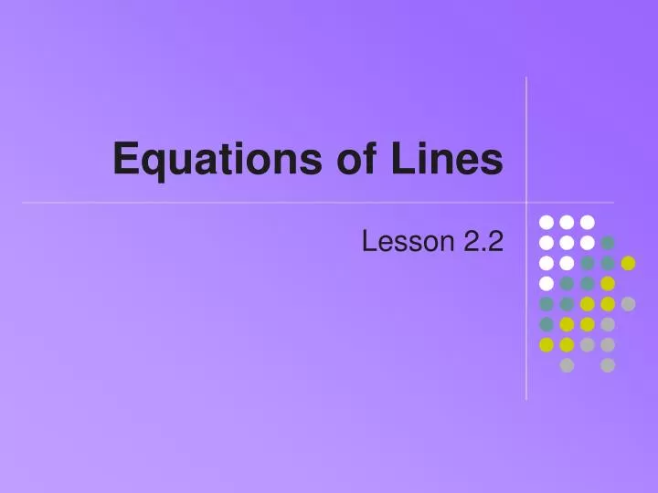 equations of lines n.