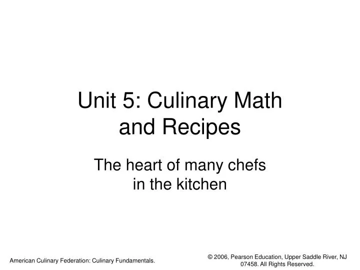 unit 5 culinary math and recipes n.