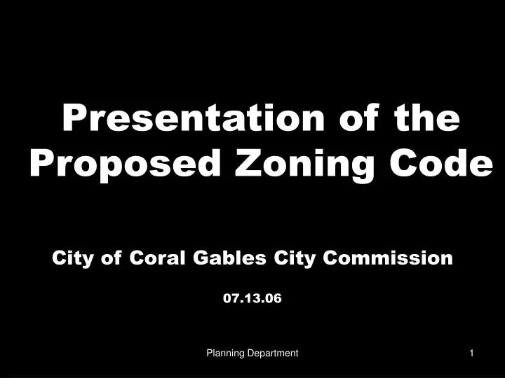 presentation of the proposed zoning code n.