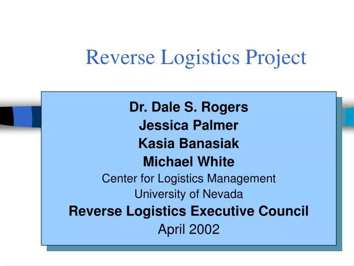 reverse logistics project n.