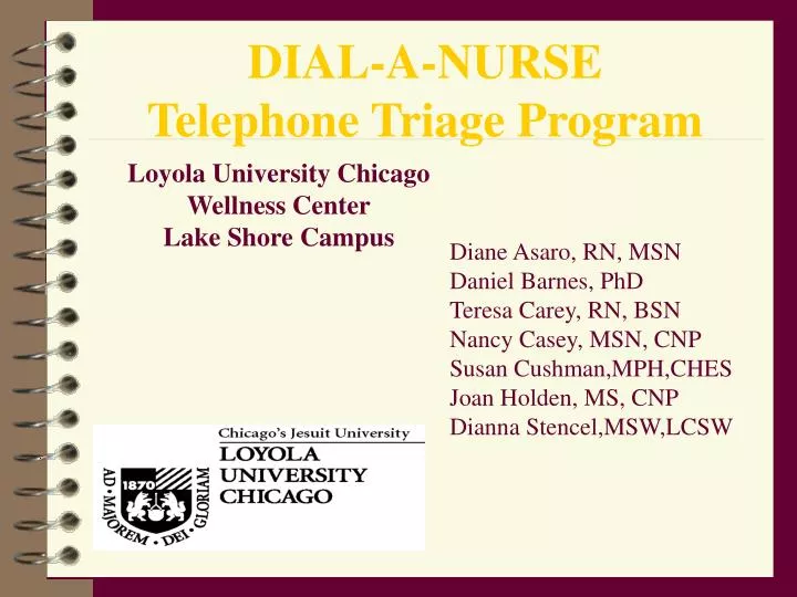 dial a nurse telephone triage program n.