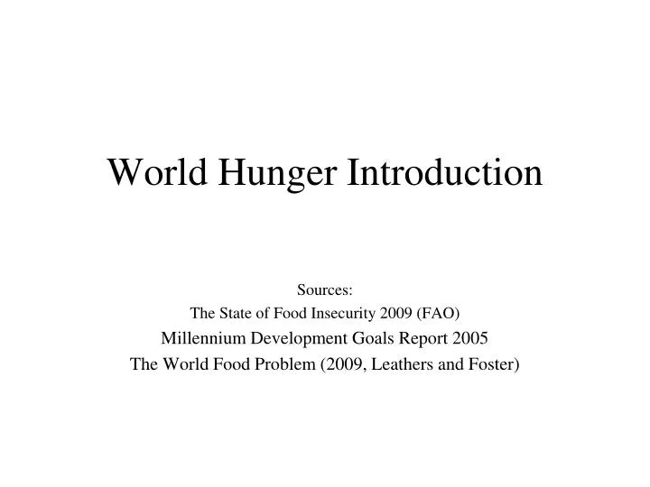 world hunger thesis