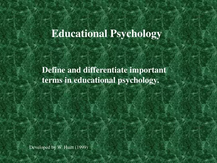 PPT Educational Psychology PowerPoint Presentation, free download