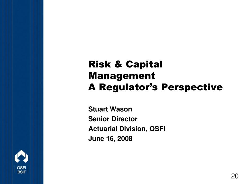 PPT - Risk & Capital Management A Regulator’s Perspective PowerPoint
