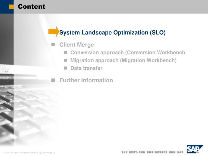 Ppt Slo Service Client Merge Powerpoint Presentation Id 501407 System Landscape Optimization Slo
