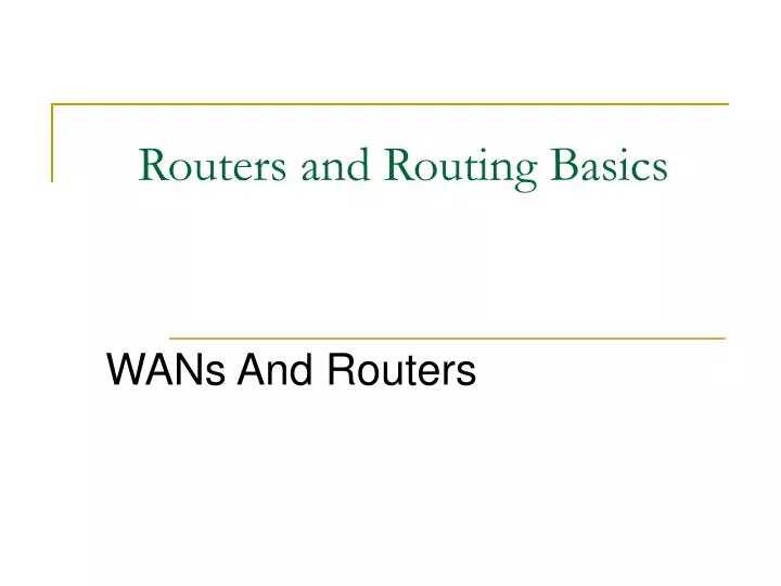 routers and routing basics n.