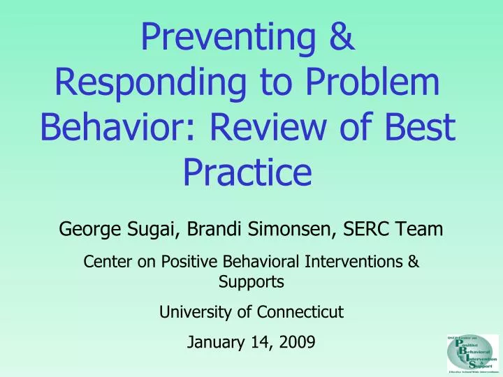 preventing responding to problem behavior review of best practice n.