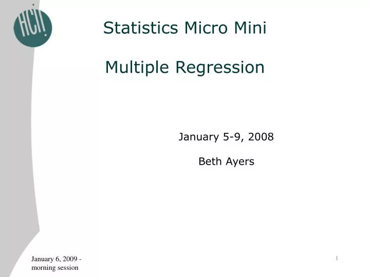 statistics micro mini multiple regression n.