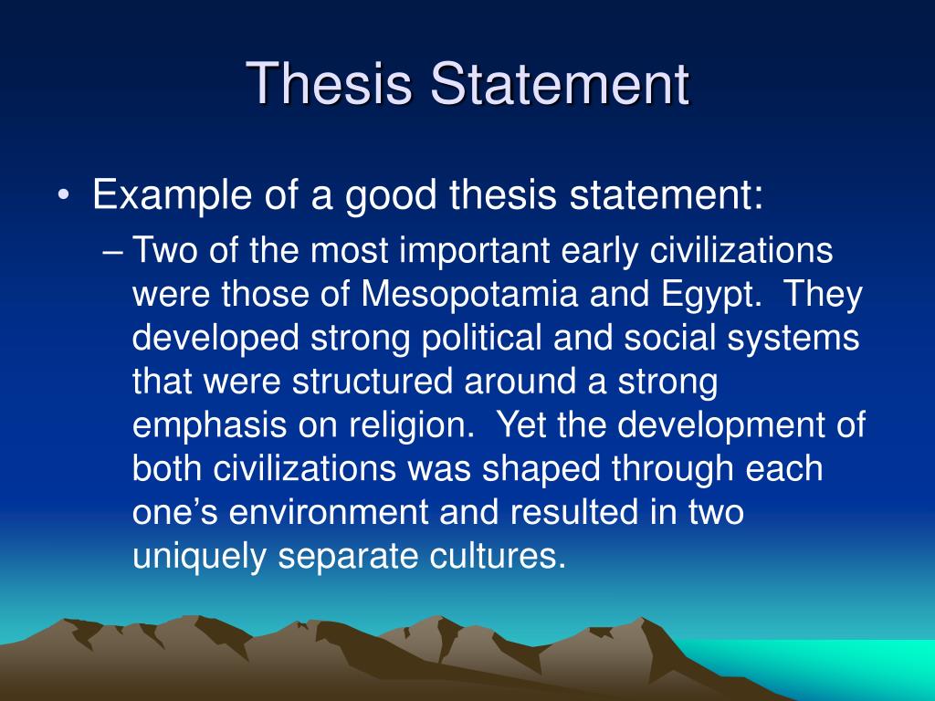 thesis statement example for history
